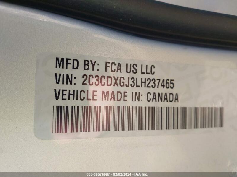 2020 DODGE CHARGER SCAT PACK RWD - 2C3CDXGJ3LH237465 | SeoVin.biz