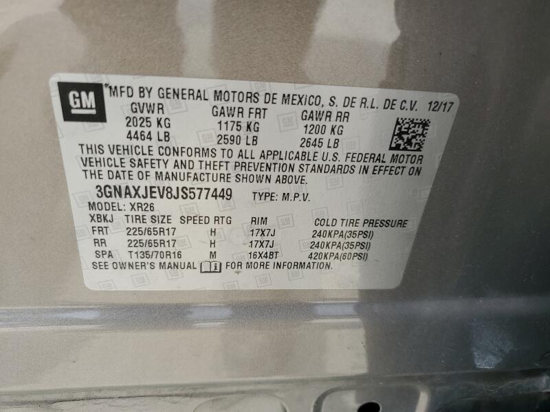 2018 CHEVROLET EQUINOX LT - 3GNAXJEV8JS577449 | SeoVin.biz