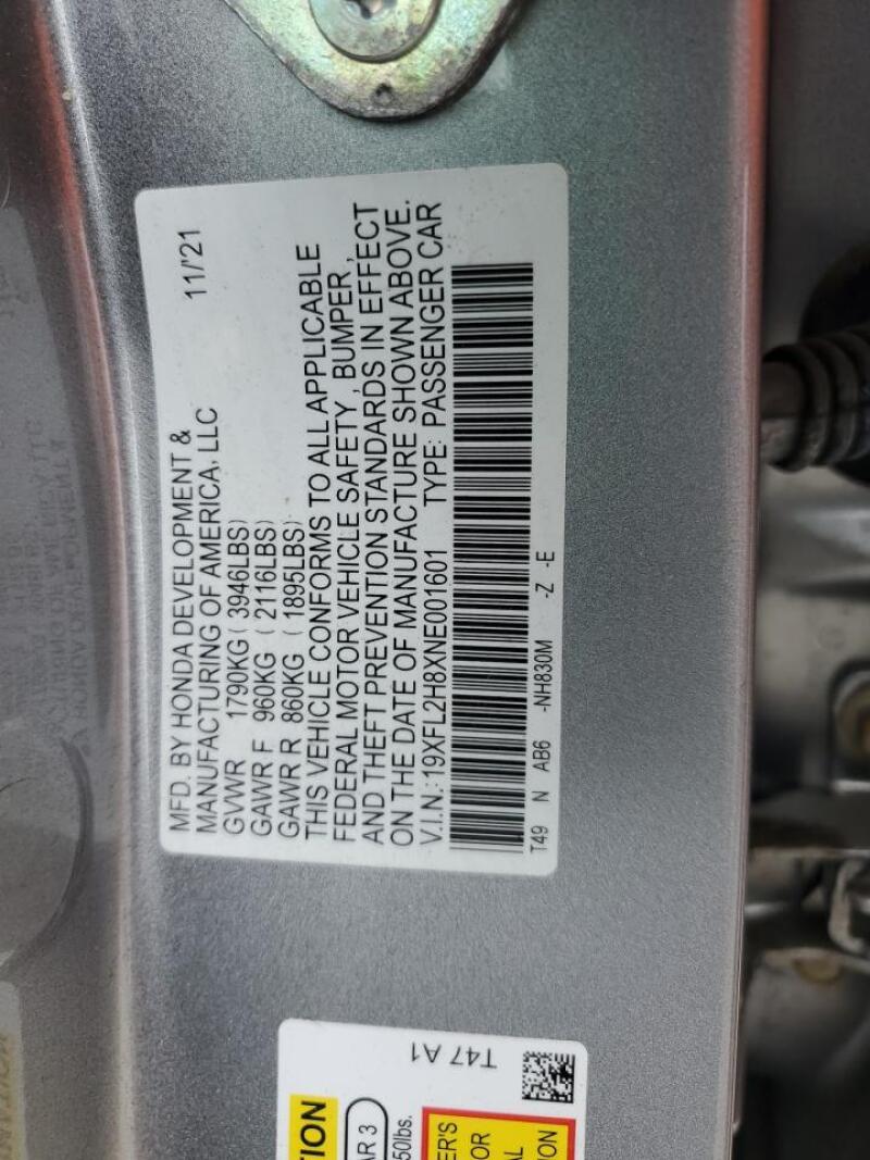 2022 HONDA CIVIC SPORT - 19XFL2H8XNE001601 | SeoVin.biz