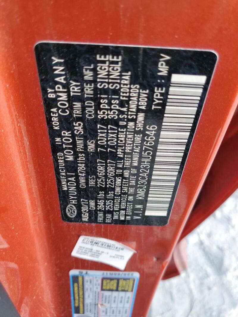 2017 HYUNDAI TUCSON LIMITED - KM8J3CA23HU576646 | SeoVin.biz