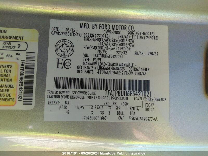 2015 FORD MUSTANG - 1FATP8UH6F5421021 | SeoVin.biz