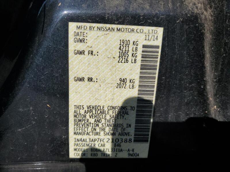 2015 NISSAN ALTIMA 2.5 - 1N4AL3AP7FC210388 | SeoVin.biz