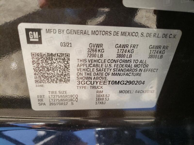 2021 CHEVROLET SILVERADO K1500 RST - 3GCUYEET0MG290204 | SeoVin.biz