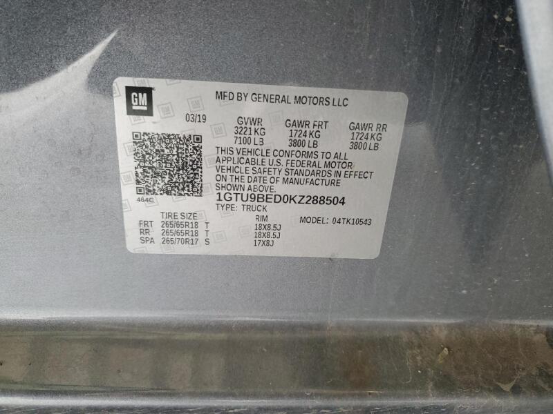 2019 GMC SIERRA K1500 SLE - 1GTU9BED0KZ288504 | SeoVin.biz