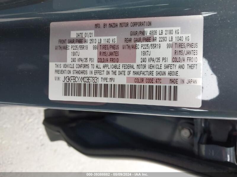 2021 MAZDA CX-5 CARBON EDITION TURBO - JM3KFBCYXM0367831 | SeoVin.biz