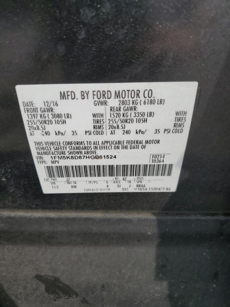 2017 FORD EXPLORER XLT - 1FM5K8D87HGB61524 | SeoVin.biz