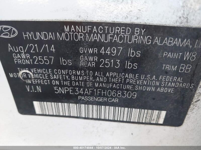 2015 HYUNDAI SONATA LIMITED/SPORT - 5NPE34AF1F8068309 | SeoVin.biz