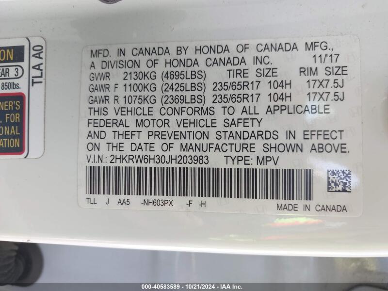 2018 HONDA CR-V LX - 2HKRW6H30JH203983 | SeoVin.biz