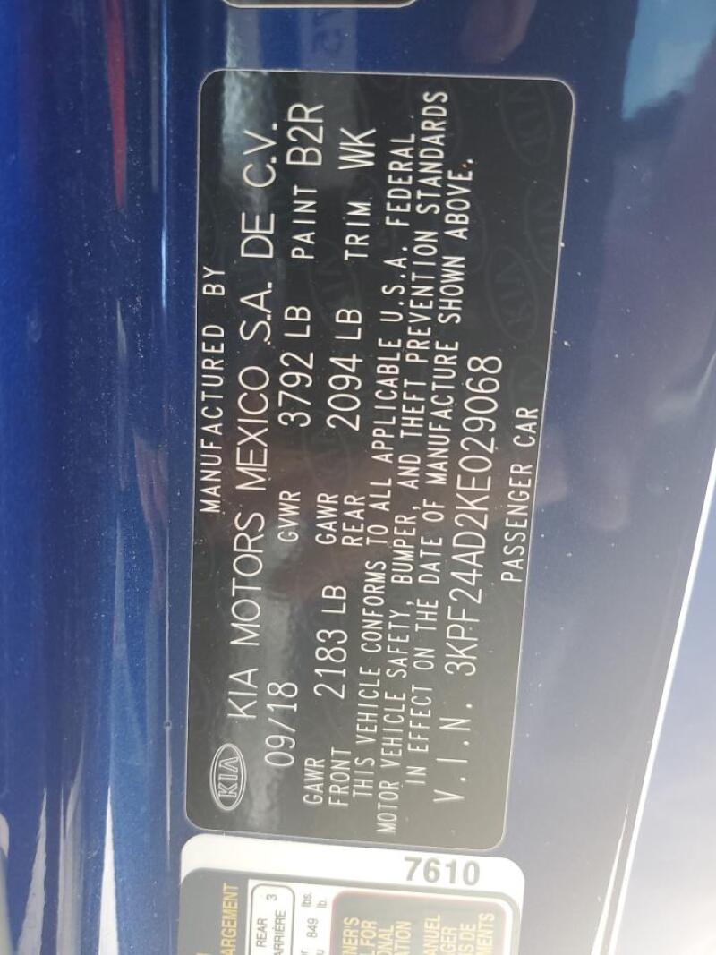 2019 KIA FORTE FE - 3KPF24AD2KE029068 | SeoVin.biz