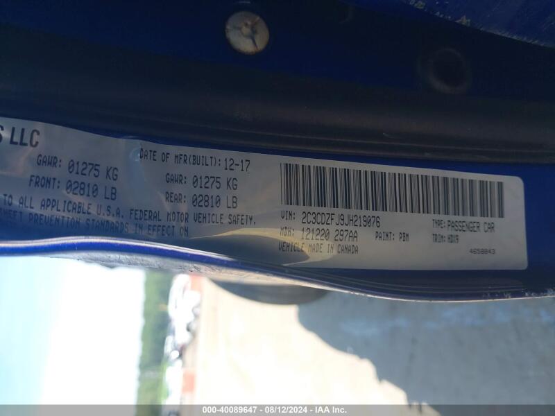 2018 DODGE CHALLENGER R/T SCAT PACK - 2C3CDZFJ9JH219076 | SeoVin.biz