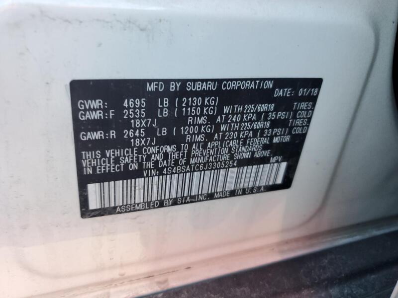 2018 SUBARU OUTBACK TOURING - 4S4BSATC6J3305254 | SeoVin.biz