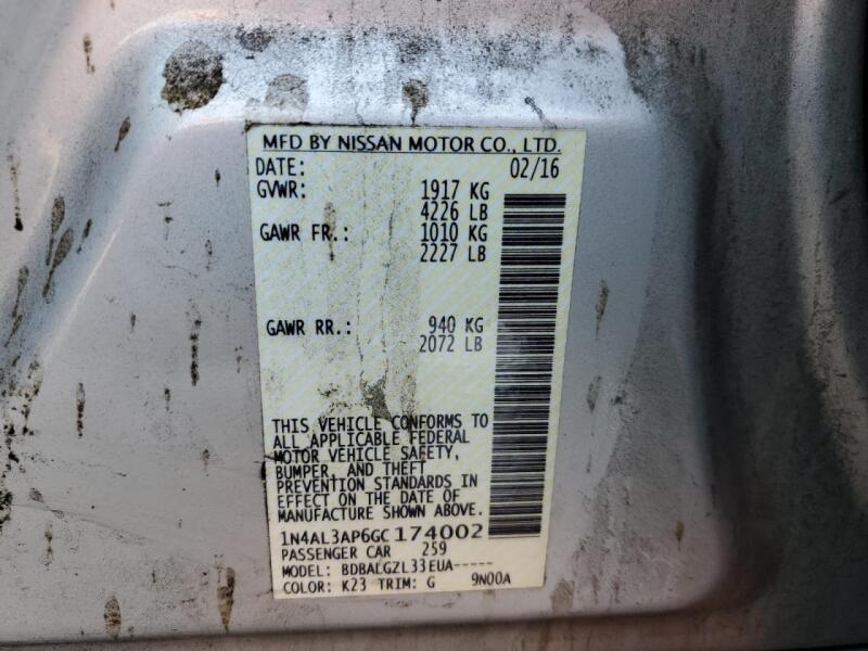 2016 NISSAN ALTIMA 2.5 - 1N4AL3AP6GC174002 | SeoVin.biz