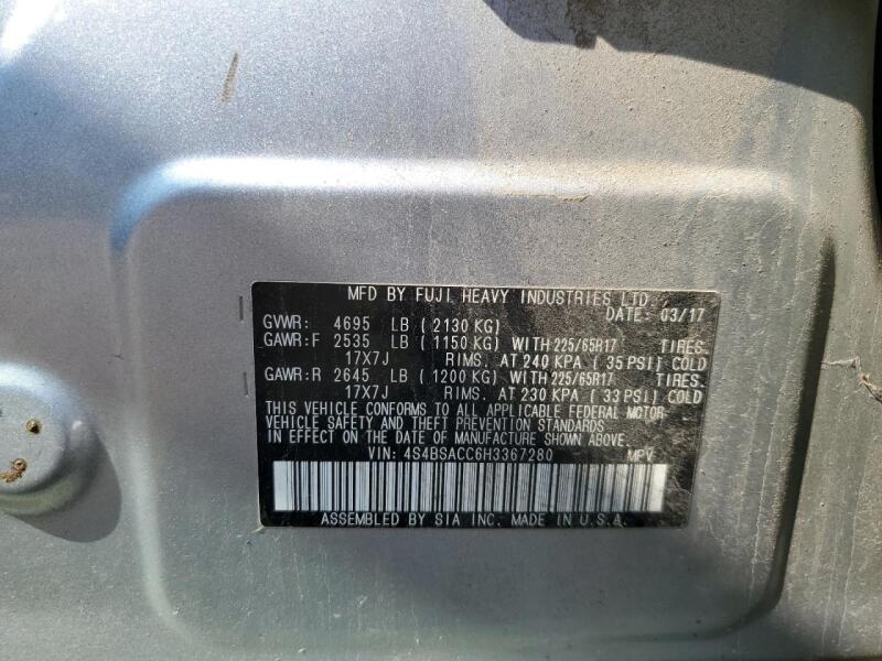 2017 SUBARU OUTBACK 2.5I PREMIUM - 4S4BSACC6H3367280 | SeoVin.biz