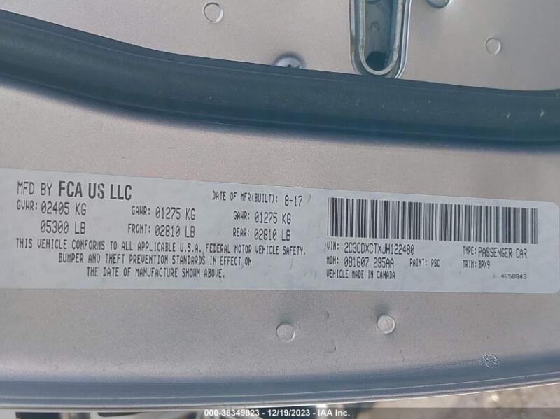 2018 DODGE CHARGER R/T RWD - 2C3CDXCTXJH122480 | SeoVin.biz