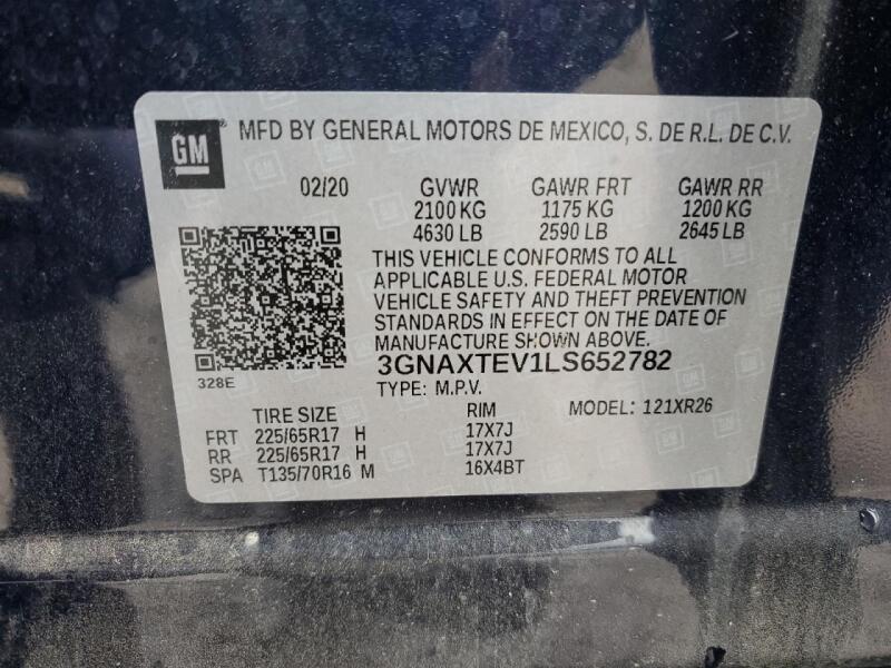 2020 CHEVROLET EQUINOX LT - 3GNAXTEV1LS652782 | SeoVin.biz