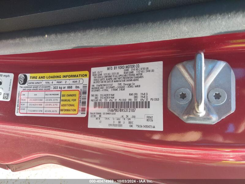 2017 FORD MUSTANG GT PREMIUM - 1FA6P8CF8H5312107 | SeoVin.biz