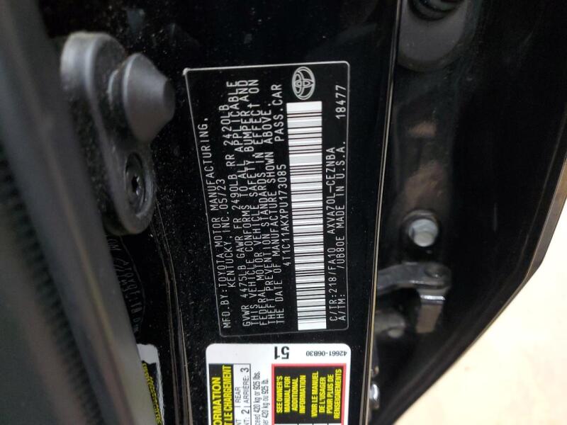 2023 TOYOTA CAMRY LE - 4T1C11AKXPU173085 | SeoVin.biz