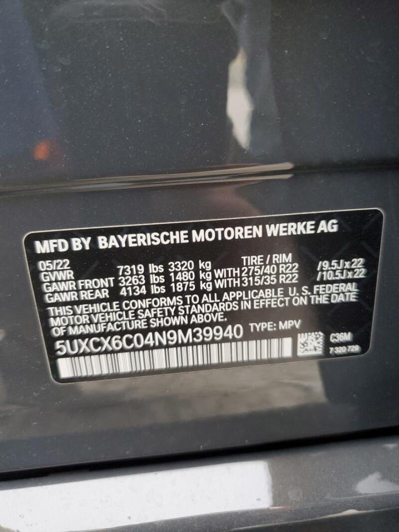 2022 BMW X7 M50I - 5UXCX6C04N9M39940 | SeoVin.biz