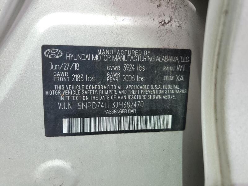 2018 HYUNDAI ELANTRA SE - 5NPD74LF3JH382470 | SeoVin.biz