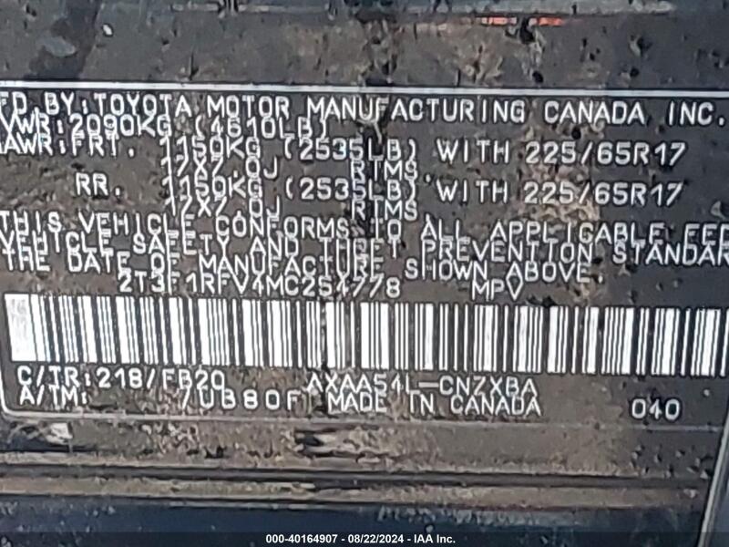 2021 TOYOTA RAV4 LE - 2T3F1RFV4MC254778 | SeoVin.biz