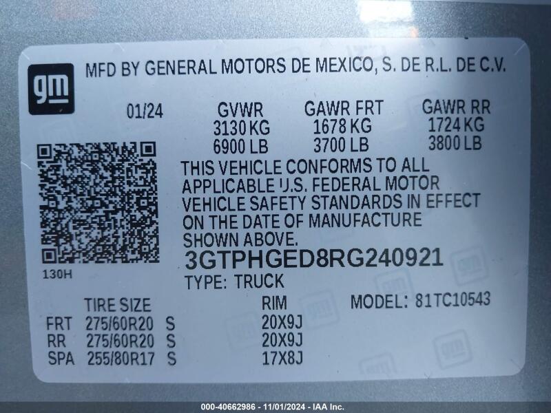 2024 GMC SIERRA 1500 2WD SHORT BOX DENALI - 3GTPHGED8RG240921 | SeoVin.biz