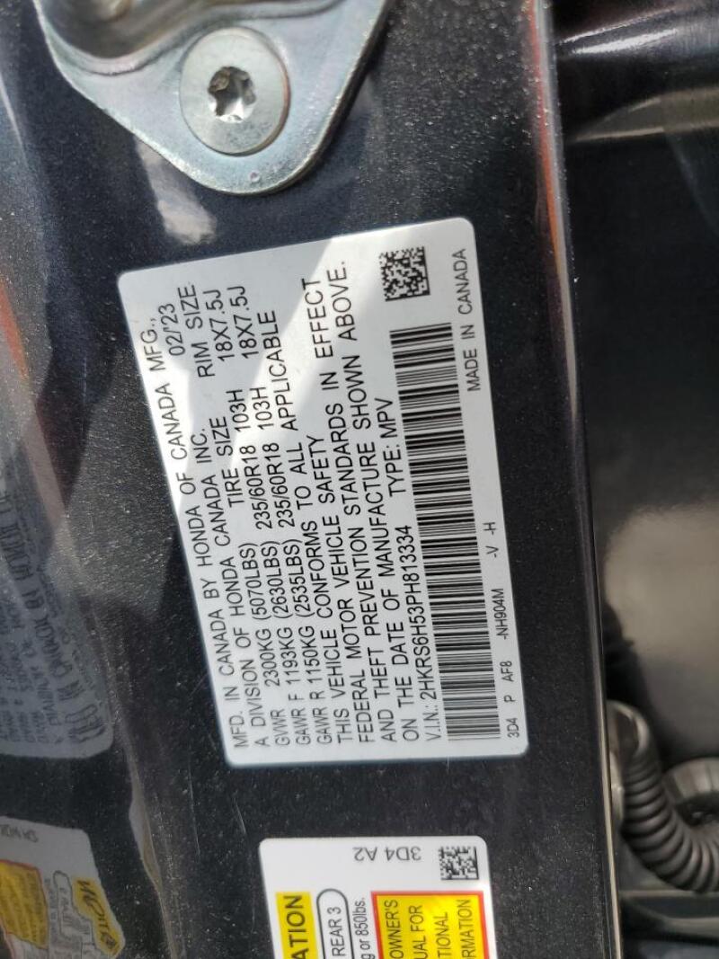 2023 HONDA CR-V SPORT - 2HKRS6H53PH813334 | SeoVin.biz