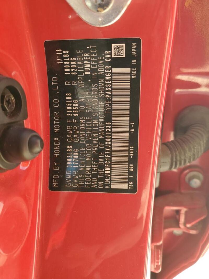 2018 HONDA CIVIC EXL - JHMFC1F7XJX001336 | SeoVin.biz