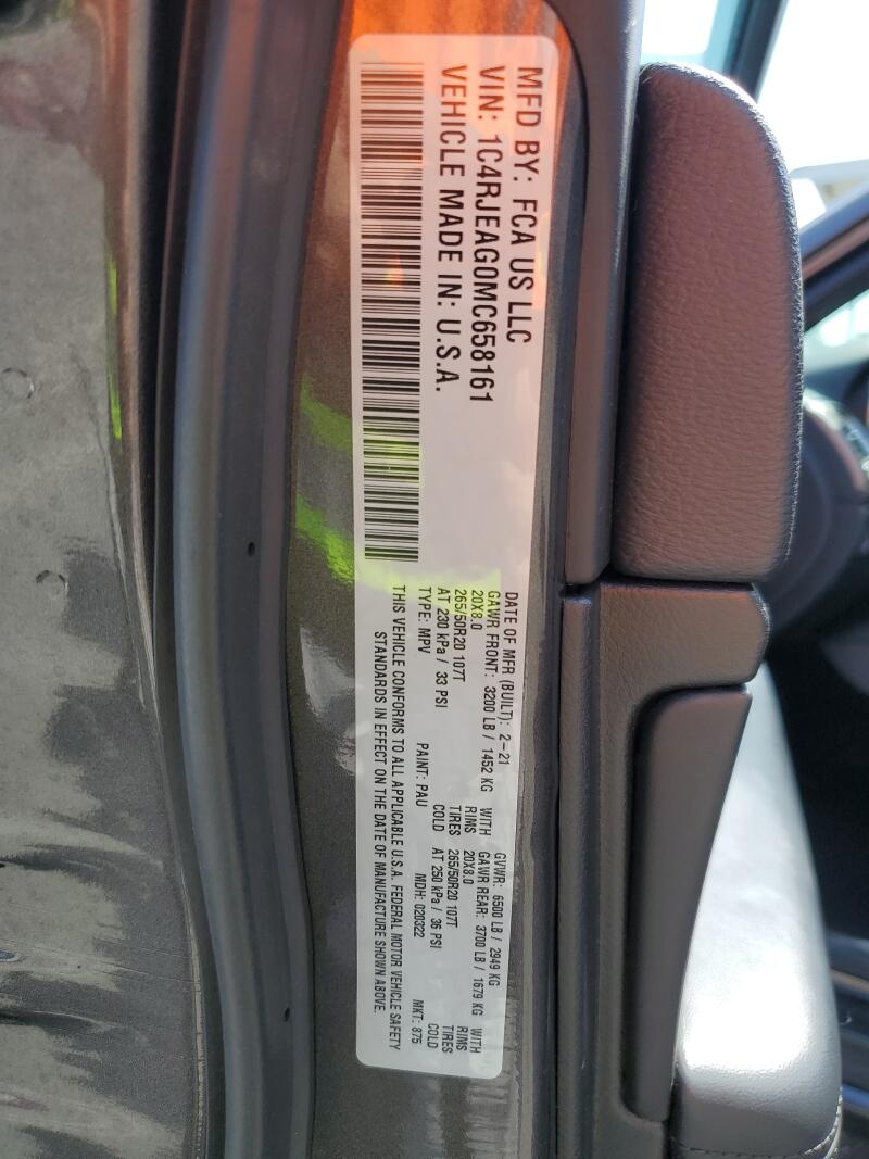 2021 JEEP GRAND CHEROKEE LAREDO - 1C4RJEAG0MC658161 | SeoVin.biz