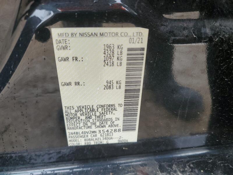 2021 NISSAN ALTIMA SV - 1N4BL4DV2MN354288 | SeoVin.biz