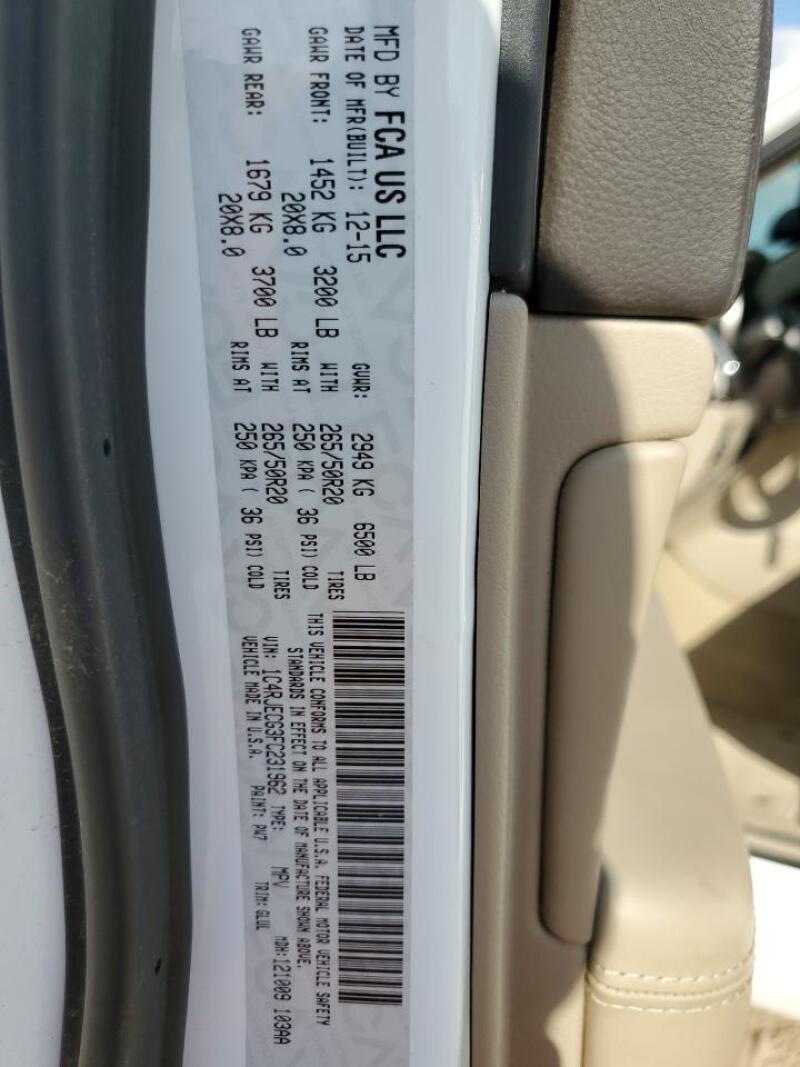 2015 JEEP GRAND CHEROKEE OVERLAND - 1C4RJECG3FC231962 | SeoVin.biz