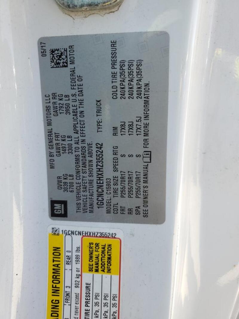 2017 CHEVROLET SILVERADO C1500 - 1GCNCNEHXHZ355242 | SeoVin.biz