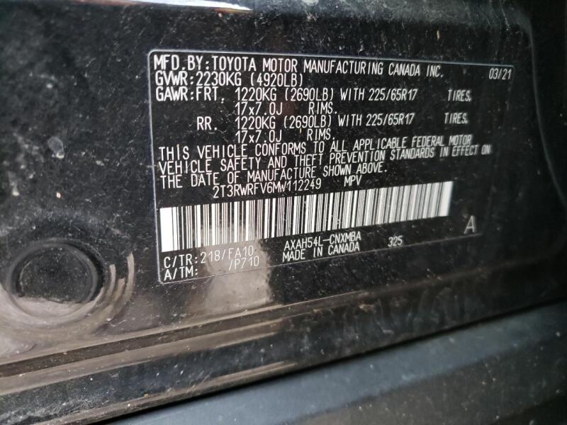 2021 TOYOTA RAV4 XLE - 2T3RWRFV6MW112249 | SeoVin.biz