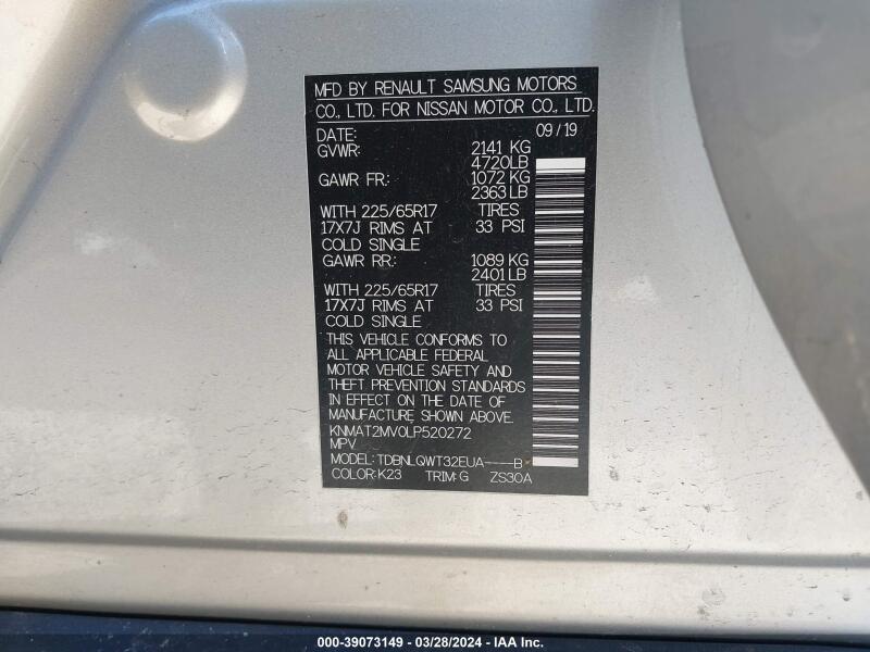 2020 NISSAN ROGUE SV INTELLIGENT AWD - KNMAT2MV0LP520272 | SeoVin.biz