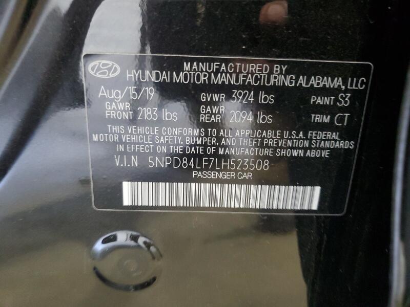 2020 HYUNDAI ELANTRA SEL - 5NPD84LF7LH523508 | SeoVin.biz
