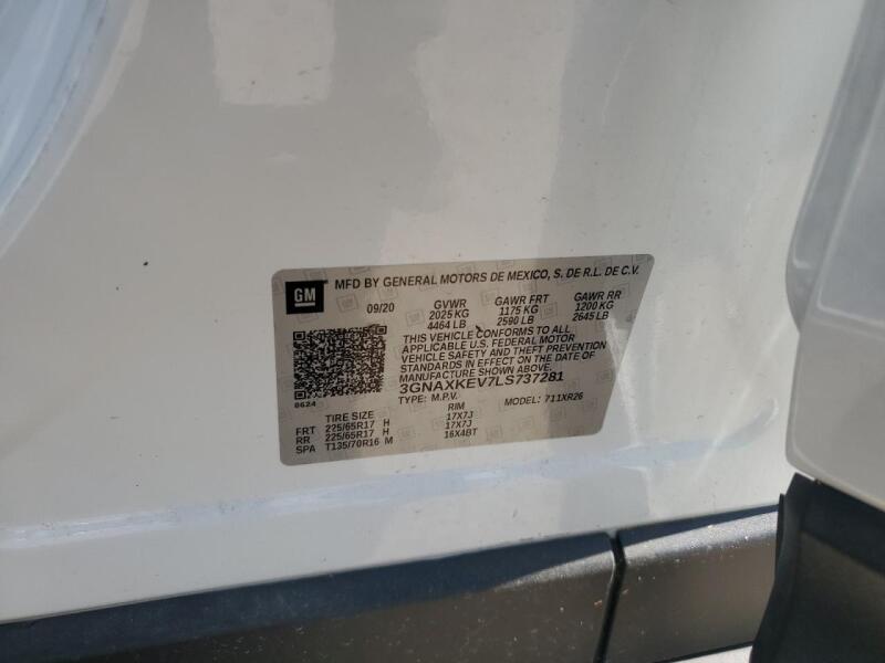 2020 CHEVROLET EQUINOX LT - 3GNAXKEV7LS737281 | SeoVin.biz