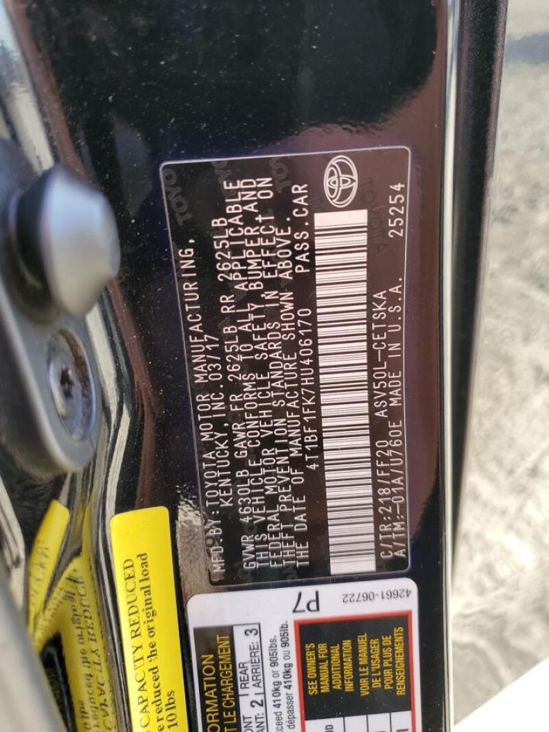 2017 TOYOTA CAMRY LE - 4T1BF1FK7HU406170 | SeoVin.biz