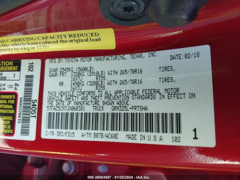 2018 TOYOTA TACOMA TRD OFF ROAD - 5TFAZ5CN7JX060381 | SeoVin.biz