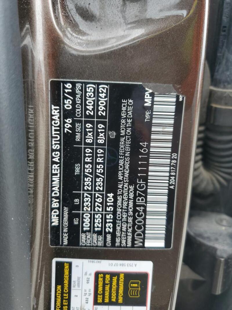 2016 MERCEDES-BENZ GLC 300 - WDC0G4JB7GF111164 | SeoVin.biz