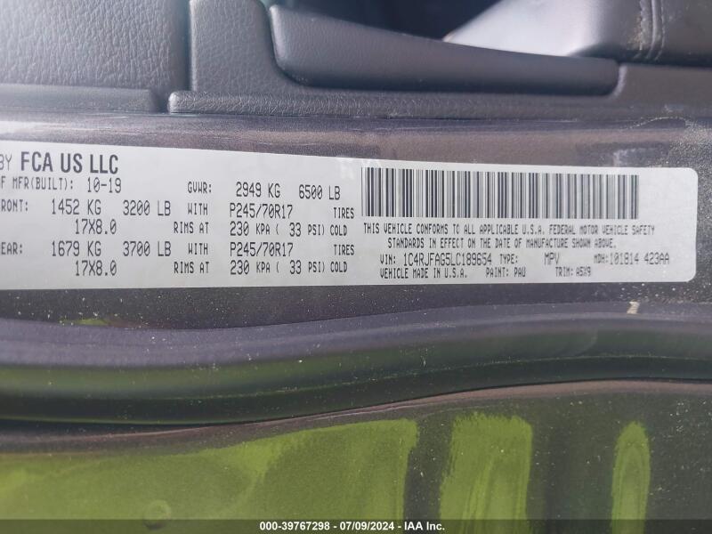 2020 JEEP GRAND CHEROKEE LAREDO E 4X4 - 1C4RJFAG5LC189654 | SeoVin.biz