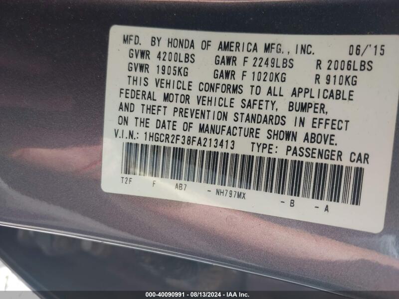 2015 HONDA ACCORD LX - 1HGCR2F38FA213413 | SeoVin.biz