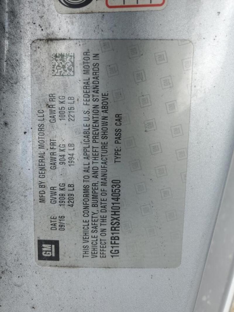 2017 CHEVROLET CAMARO LT - 1G1FB1RSXH0140530 | SeoVin.biz