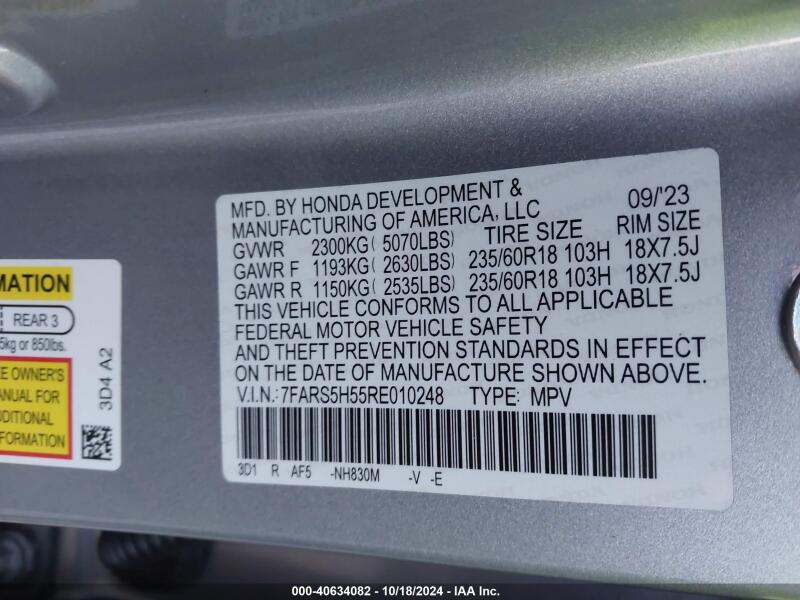 2024 HONDA CR-V HYBRID SPORT - 7FARS5H55RE010248 | SeoVin.biz