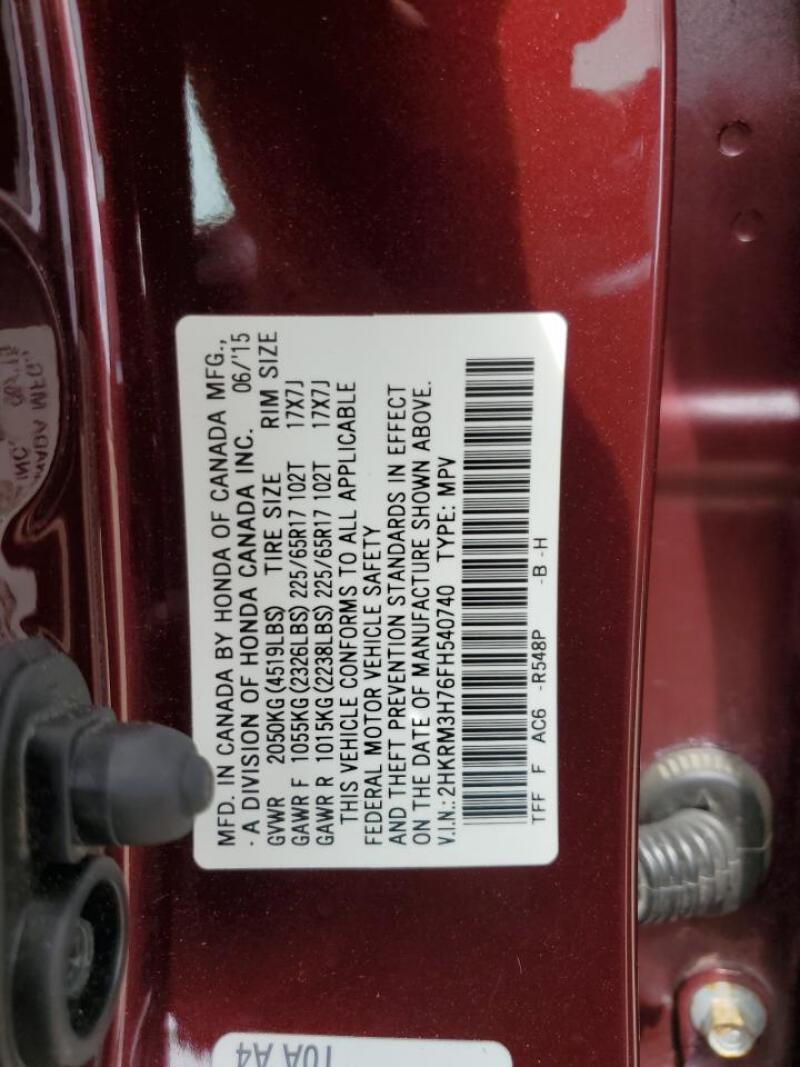 2015 HONDA CR-V EXL - 2HKRM3H76FH540740 | SeoVin.biz