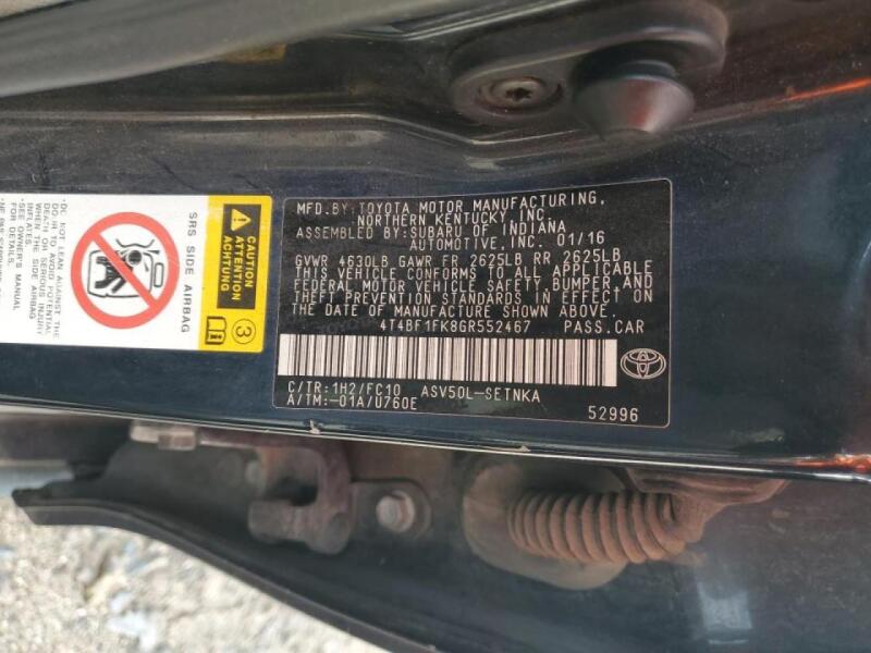 2016 TOYOTA CAMRY LE - 4T4BF1FK8GR552467 | SeoVin.biz