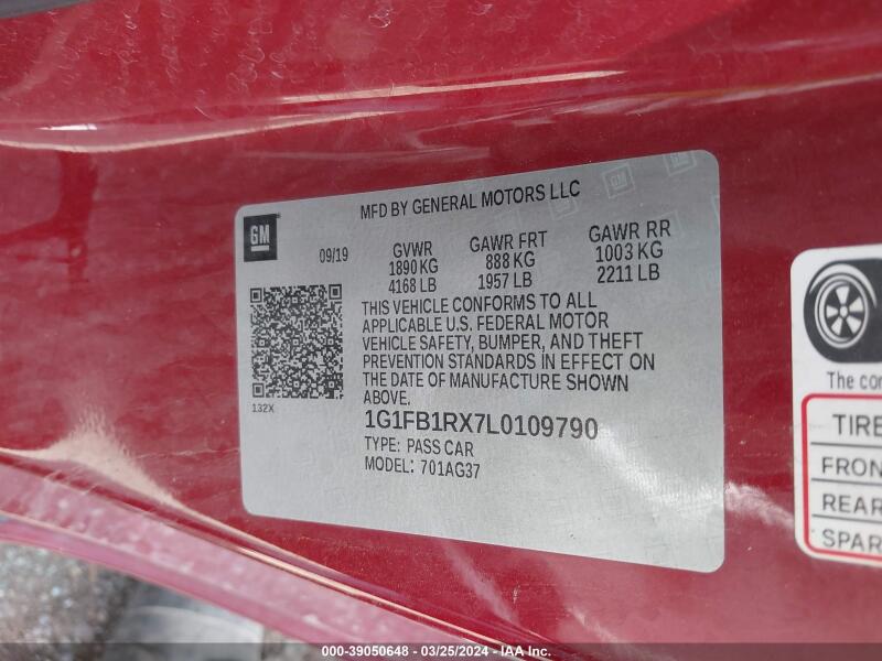 2020 CHEVROLET CAMARO RWD 1LT - 1G1FB1RX7L0109790 | SeoVin.biz