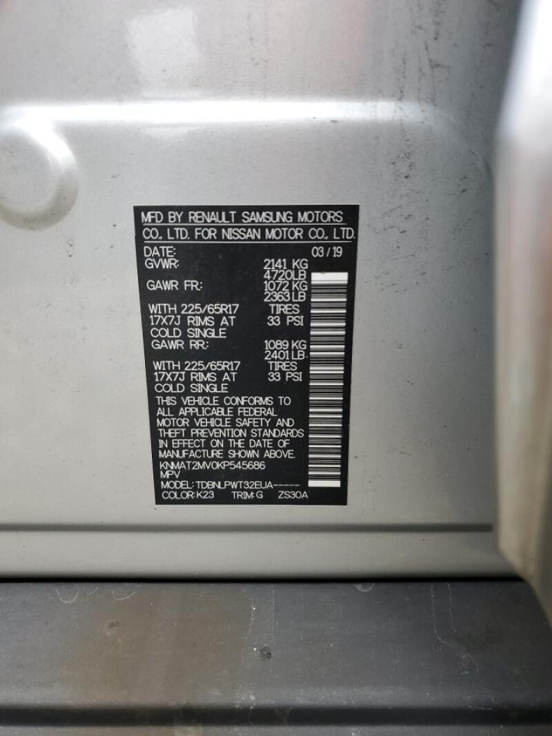 2019 NISSAN ROGUE S - KNMAT2MV0KP545686 | SeoVin.biz