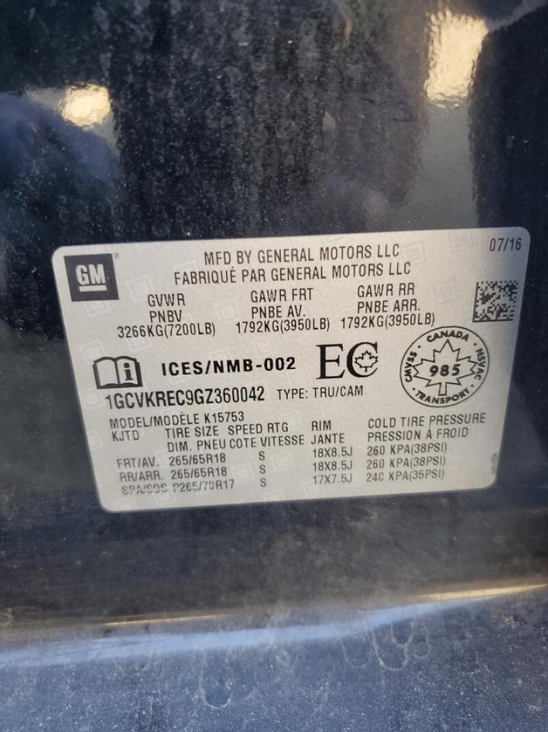 2016 CHEVROLET SILVERADO K1500 LT - 1GCVKREC9GZ360042 | SeoVin.biz