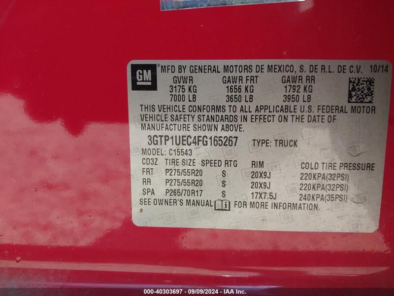 2015 GMC SIERRA 1500 SLE - 3GTP1UEC4FG165267 | SeoVin.biz