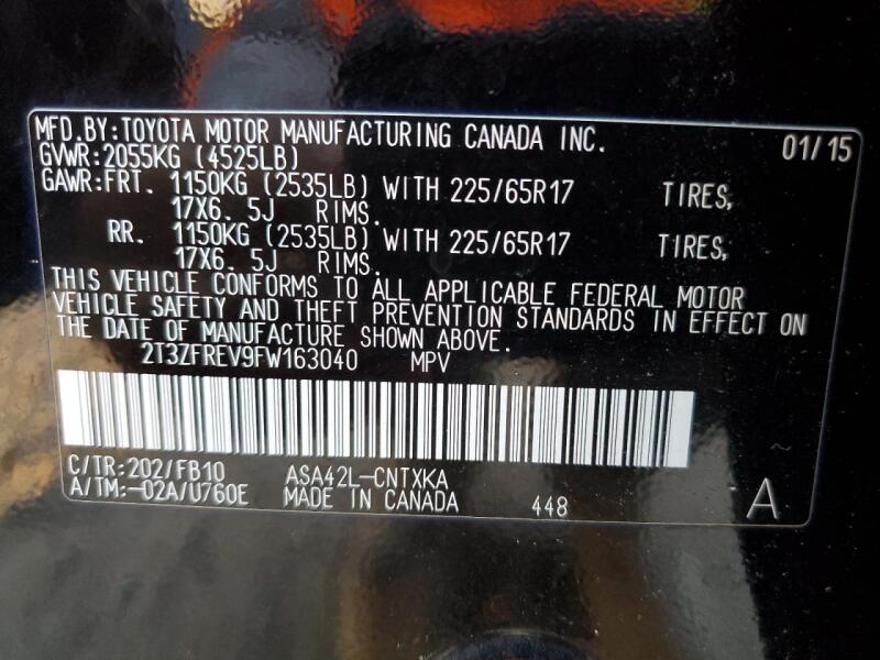 2015 TOYOTA RAV4 LE - 2T3ZFREV9FW163040 | SeoVin.biz