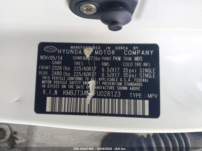 2015 HYUNDAI TUCSON GLS - KM8JT3AF4FU028123 | SeoVin.biz